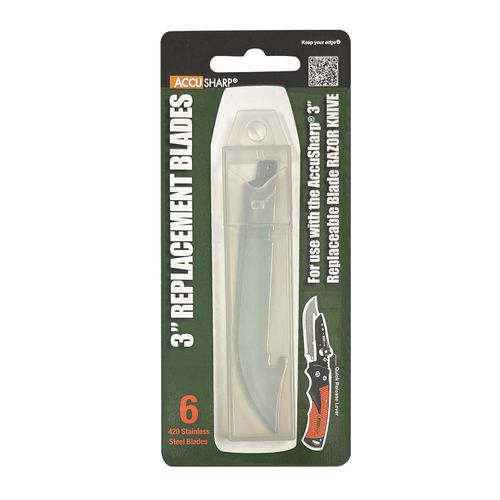 AccuSharp 3" Razor Knife - 6 pc Replacement Blades