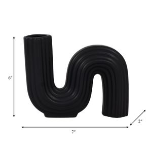 CER, 6" LOOPY VASE, BLACK 10