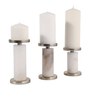 FALLONDALE SET OF 3 WHITE CANDLE HOLDER 7 (IN) 3