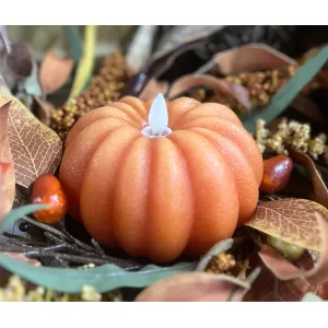 Orange Pumpkin Carved Moving Flame 4.5x2.75in 2