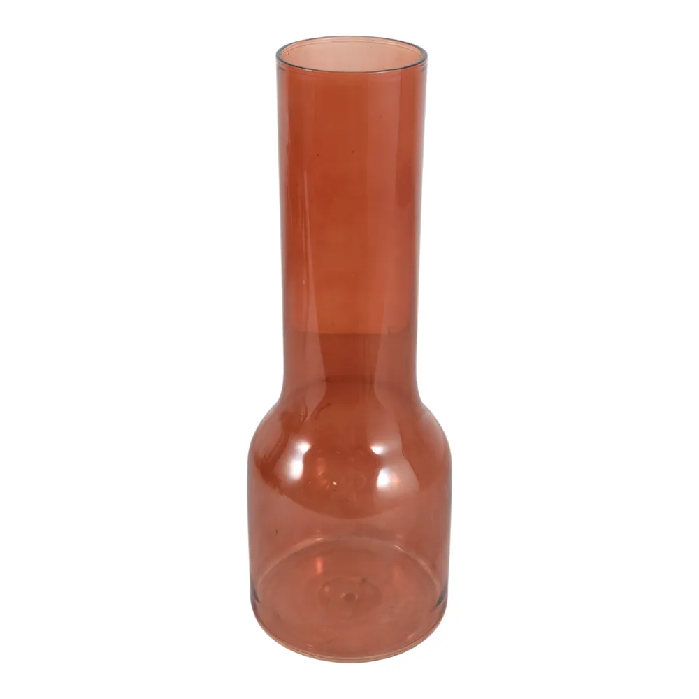 HOLLISBEACH BROWN GLASS VASE 16 (IN)