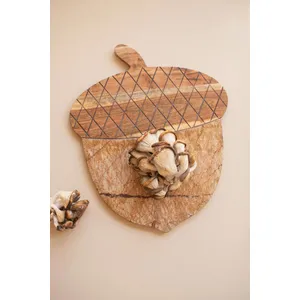 Acacia Wood and Marble Acorn Serving Board 1