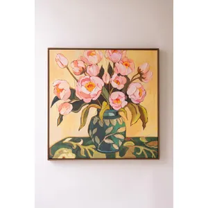 Framed Peonies in a Vase Painting 4