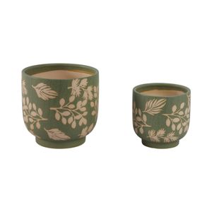 DRYDENBROOK SET OF 2 GREEN PLANTER 8 (IN) 1