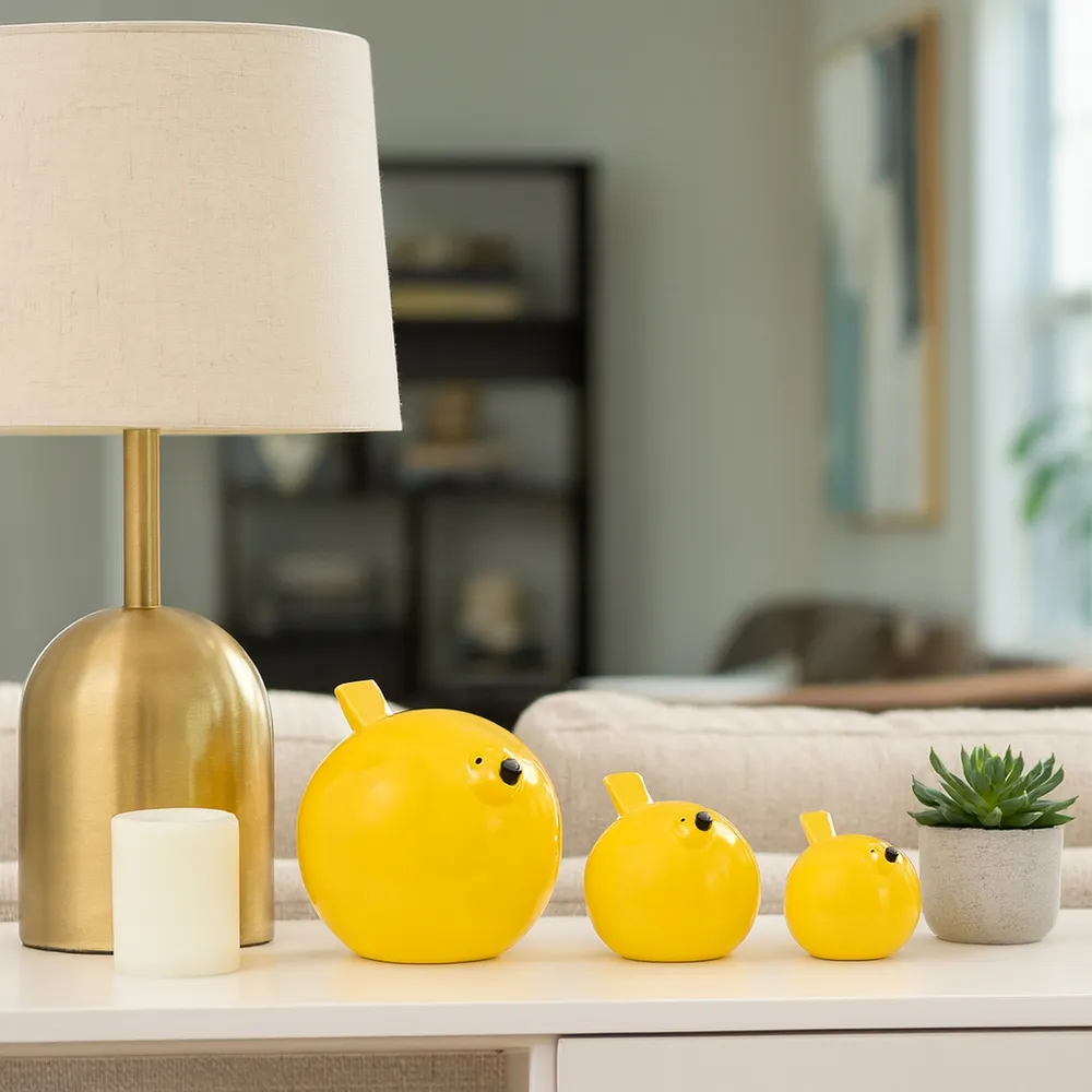 HARKENLEY SET OF 3 YELLOW DECOR 7 (IN)