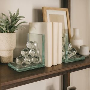 TANNER SET OF 2 CLEAR BOOKENDS 6 (IN) 12