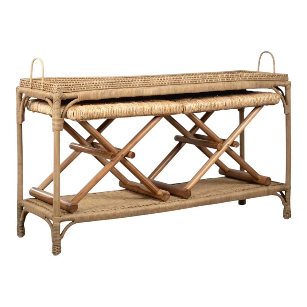 ENNISWIND SET OF 3 TAN CONSOLES 30 (IN)