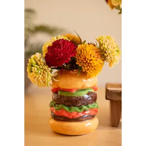 Set of 2 Ceramic Hamburger and Hotdog Vases 3