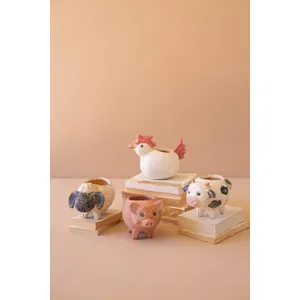 Set of 4 Farm Animal Planters 1
