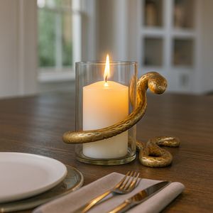 HARPERRIDGE GOLD CANDLE HOLDER 6 (IN) 12