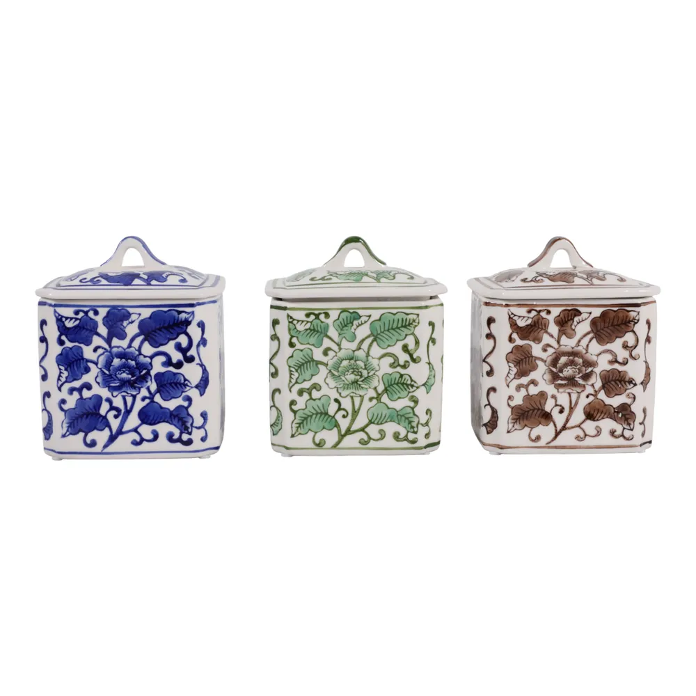 HENDONRUN SET OF 3 WHITE JARS 6 (IN)