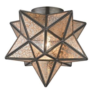 Moravian Star 11'' Wide 1-Light Flush Mount - Oil Rubbed Bronze 1