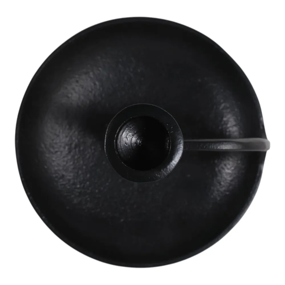 DECKERROSE BLACK CANDLE HOLDER 8 (IN)
