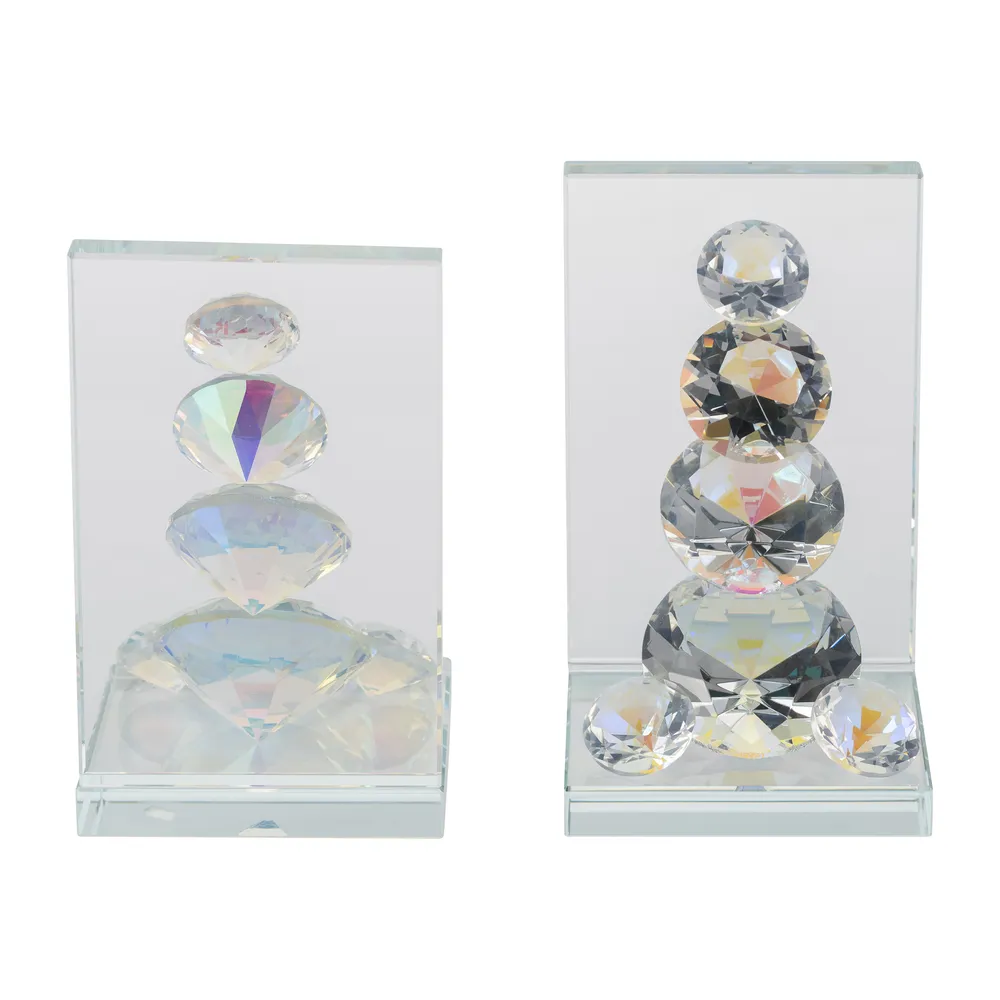 GARLANDGROVE SET OF 2 CLEAR BOOKENDS 7 (IN)