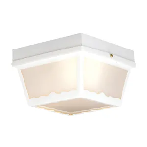 Wavy 10'' Wide 2-Light Outdoor Flush Mount - White 1