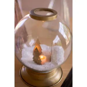 Glass and Metal Globe Candle Holder 3