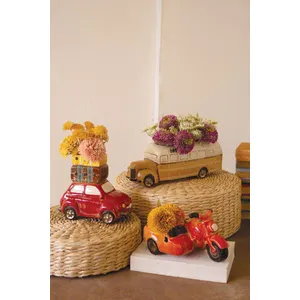 Red Ceramic Car with Luggage Planter 2