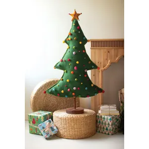 Large Felt Christmas Tree on Wood Base 1