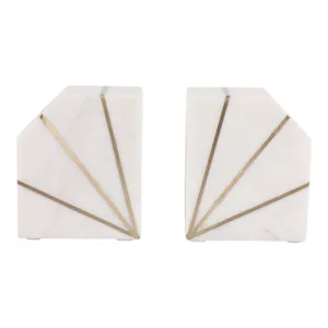 BRUNOCROSS SET OF 2 WHITE BOOKENDS 5 (IN) 1