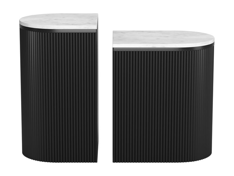 Ormara Side Table Set White & Black 4