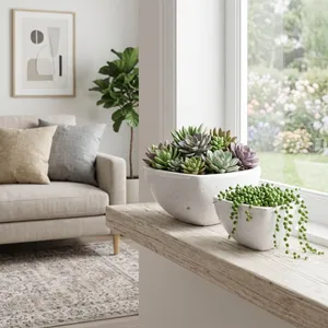 DEVONCLIFF SET OF 2 WHITE PLANTER 4 (IN) 10