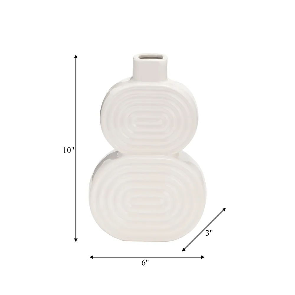 LEONAGATE WHITE VASE 10 (IN)