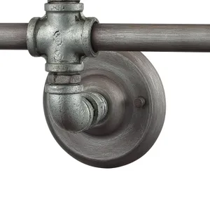 Cast Iron Pipe 22'' Wide 3-Light Vanity Light - Weathered Zinc 3