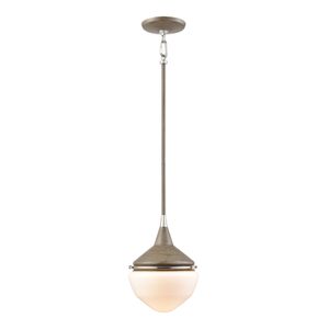 Mid-Century Schoolhouse 12'' Wide 1-Light Mini Pendant - Pecan 1