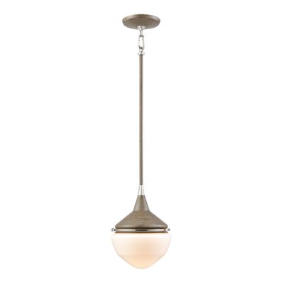 Mid-Century Schoolhouse 12″ Wide 1-Light Mini Pendant - Pecan