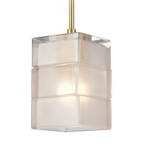 Ice Blocks 6'' Wide 1-Light Mini Pendant - Satin Brass 4
