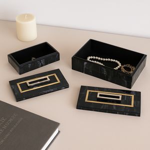FARGOHAM SET OF 2 BLACK BOXES 5 (IN) 11