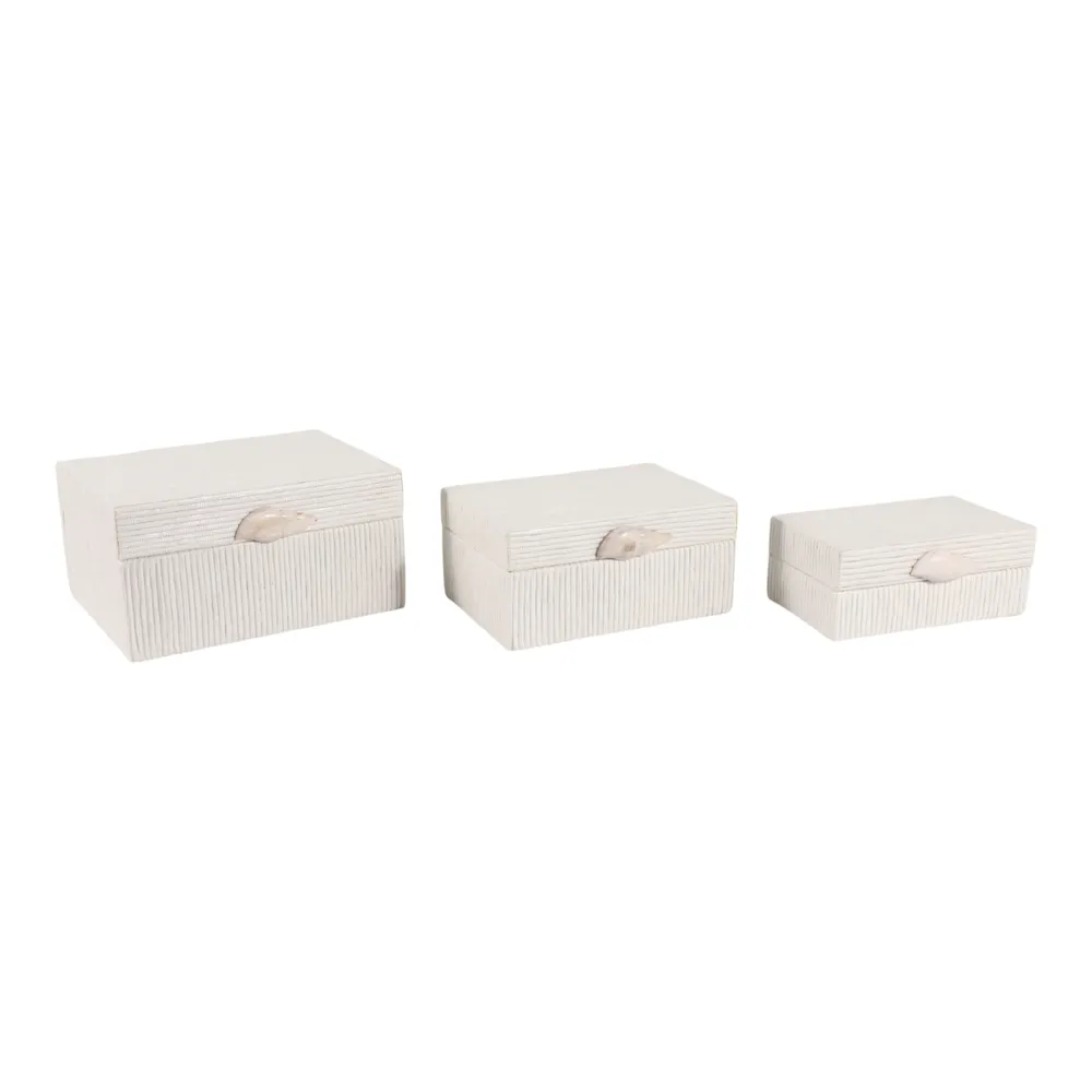 DRAKEMILL SET OF 3 BROWN BOXES 7 (IN)