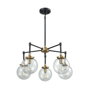 Boudreaux 23'' Wide 5-Light Chandelier - Matte Black with Antique Gold 5