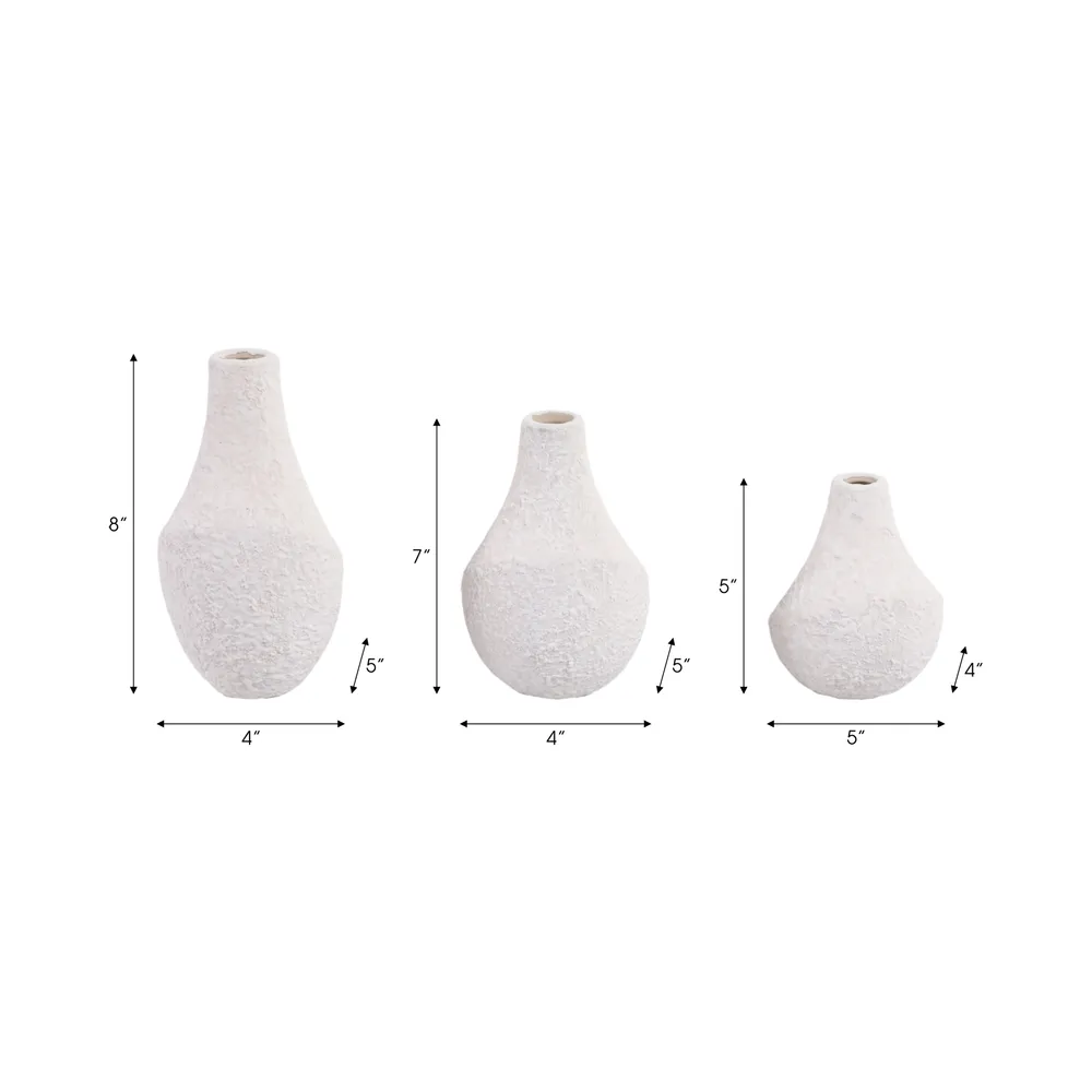EDMONDFORD SET OF 3 IVORY VASES 9 (IN)