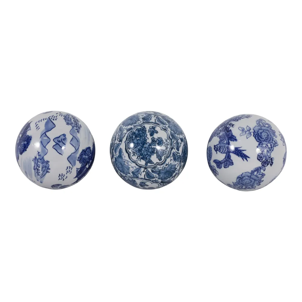 TRENTONSHAW SET OF 3 BLUE ORBS 5 (IN)