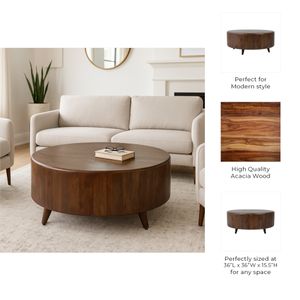 GREEROAK BROWN COFFEE TABLE 16 (IN) 10