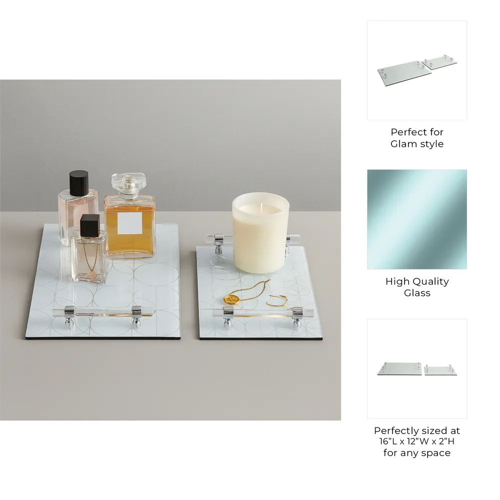 LARKLAND SET OF 2 SILVER TRAY 2 (IN)