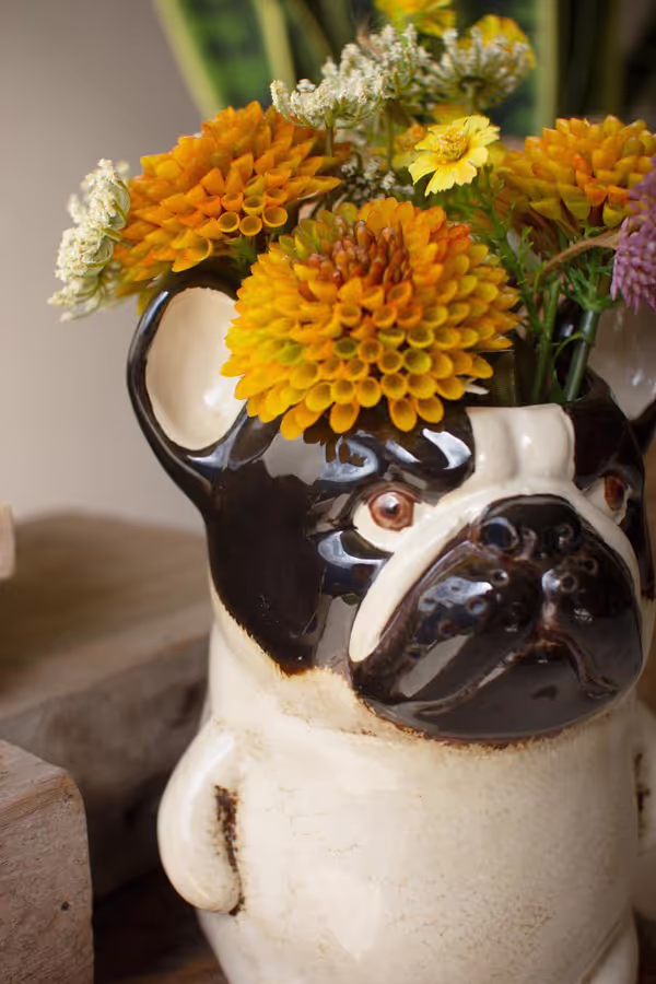 Ceramic French Bulldog Planter