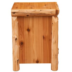 Cedar Log Enclosed Nightstand - Weathered 6
