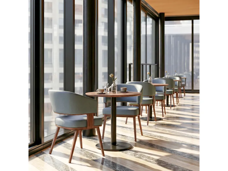 Poise Dining Chair Azure Gray & Walnut 11