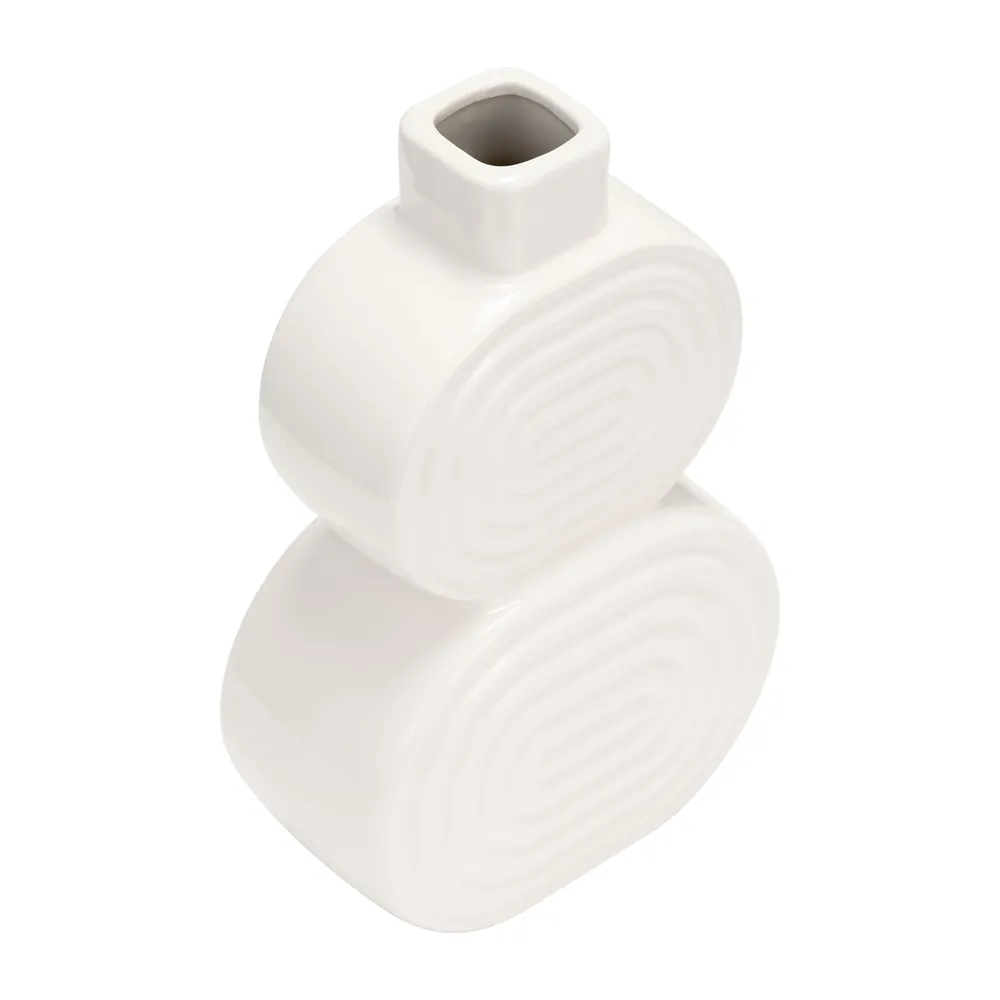 LEONAGATE WHITE VASE 10 (IN)