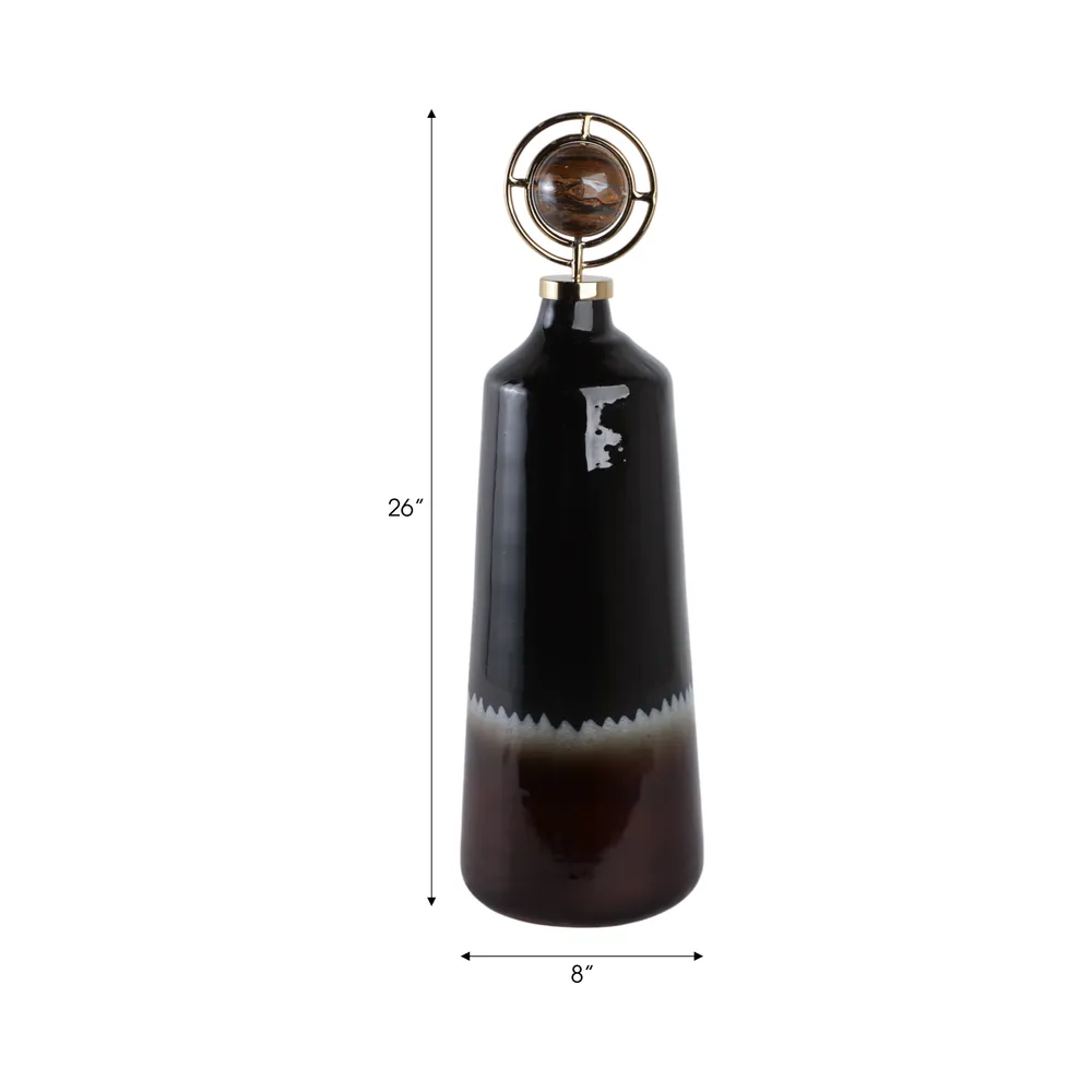 GRAYDONWIND BROWN GLASS VASE 26 (IN)