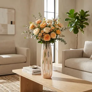 HATCHERHAVEN TAN GLASS VASE 15 (IN) 2