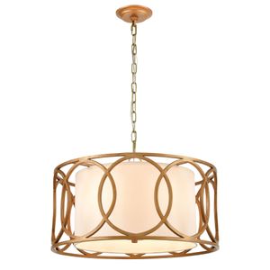 Ringlets 22'' Wide 4-Light Chandelier - Golden Silver 1