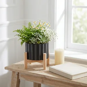 CLAXTONFIELD BLACK PLANTER 6 (IN) 11