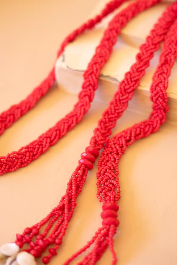 Seeded-Bead Belt / Saffron