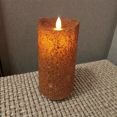 Grunge Moving Flame 3x6in LED Candle