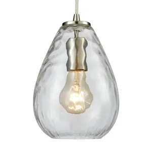 Lagoon 6'' Wide 1-Light Mini Pendant - Satin Nickel with Clear 4