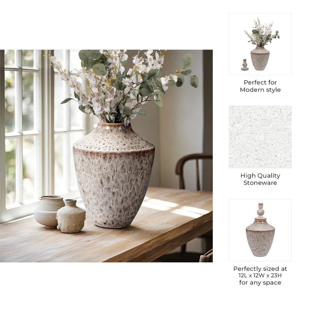 LINTONLAKE WHITE VASE 23 (IN)