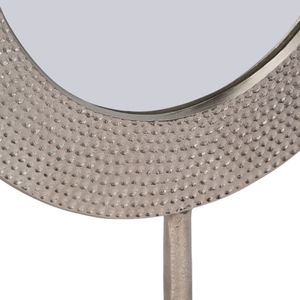 METAL 21" HAMMERED MIRROR ON STAND, SILVER 6